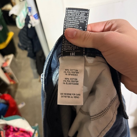 7 For All Mankind THE STRAIGHT Jeans Series 7 Denim Blue Size 34 Stretchy - Picture 10 of 11